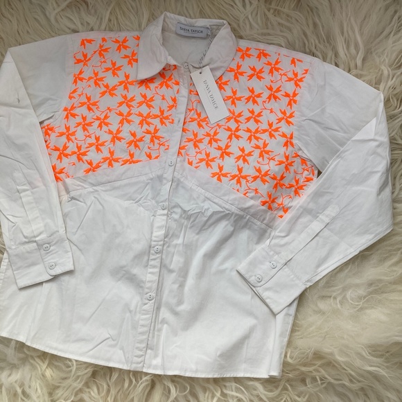 TANYA TAYLOR Embroidered Button-Up Top - Picture 9 of 14